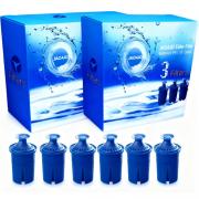 Elite Water Filter Lasting 6 Months-Efficient Long-Life Elite Filter, Replacement for Brita Pitcher Water Filter and Dispensers, Etc.,BPA FREE,6 Count(Blue)